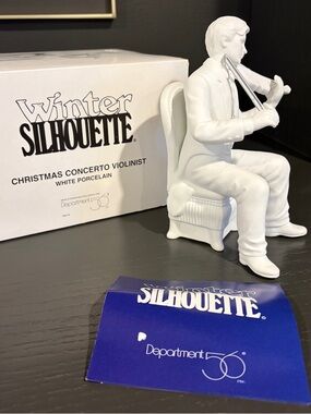 Department 56 Winter Silhouette Christmas Concerto Violinist Figurine With Box